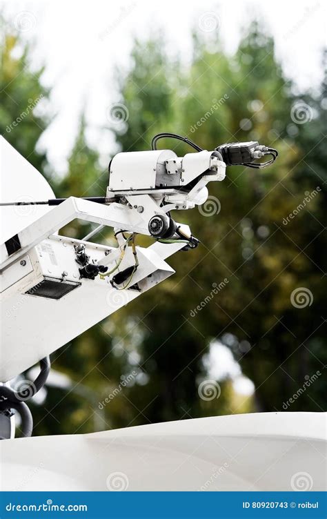 Satellite News Gathering Antenna Stock Image - Image of ...