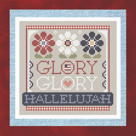 Patriotic Cross Stitch Pattern - Glory Glory Hallelujah - Instant ...