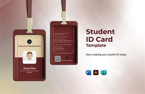 Sample Student ID Card Template in Pages, Word, Publisher, PSD, Illustrator, PDF - Download ...
