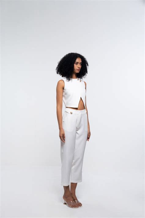 FORMAL WHITE TOP AND PANT CO-ORD SET – Sotbella