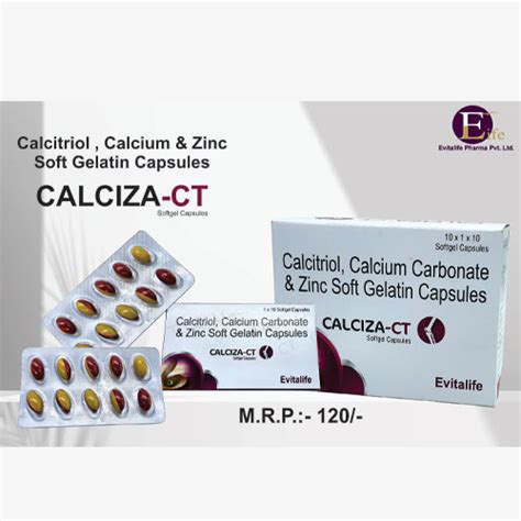 CALCIZA CT Soft Gel Capsules (10x1x10) Evitalife Pharma Pvt. Ltd.