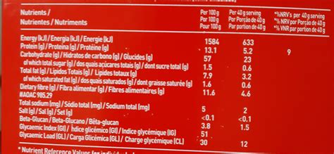 Jungle Oats Original Nutrition Information at Heather Phillips blog