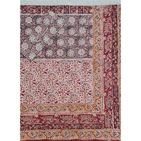 Kalamkari Hand Printed Cotton Double Bed Sheet | Vinshika Boutique