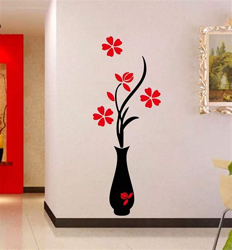 Buy DreamKraft Flower Pots' Wall Sticker for Home Decor, Drawing Hall ...