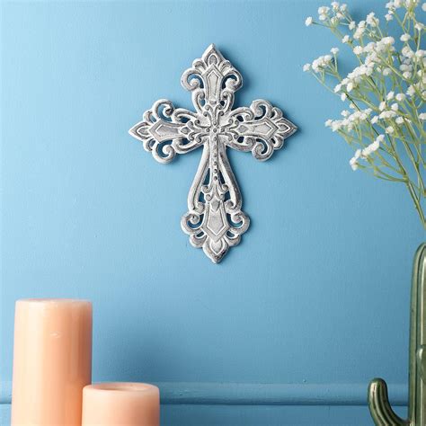 Ardour Metal Decorative Wall Cross Metal Spiritual Decorations for Home ...