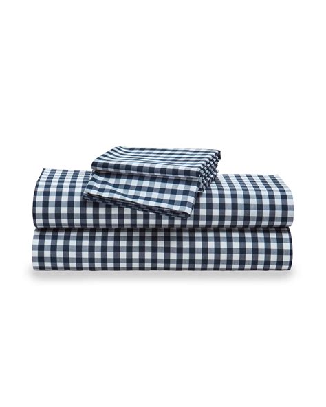Luxe Premium Cotton Navy Gingham Bed Sheets – Petite Plume