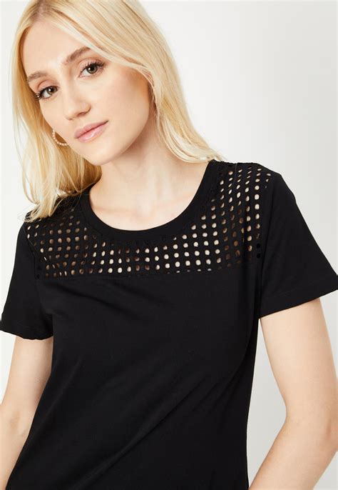 Buy Women Schiffli Detail T-shirt Online at just Rs. 299.0 ...