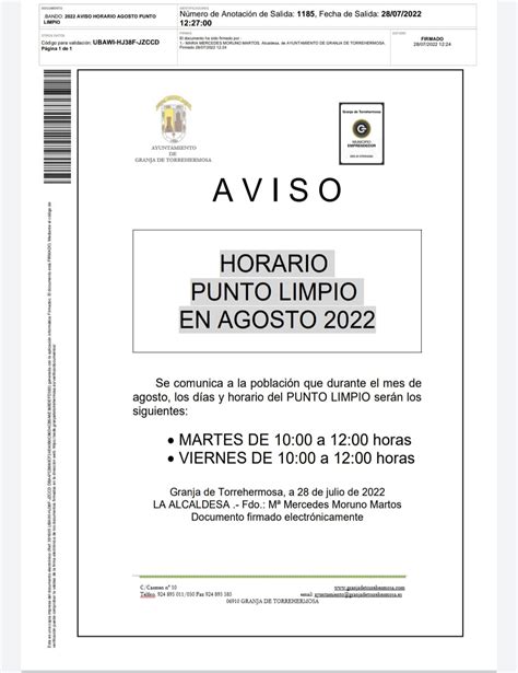 AVISO PUNTO LIMPIO