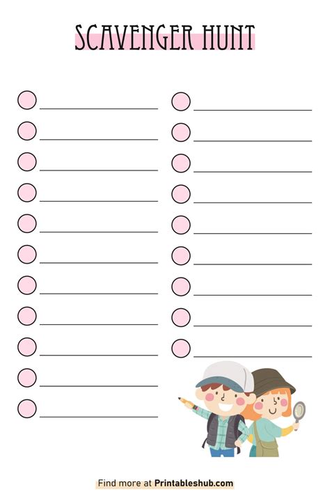 Printable Blank Scavenger Hunt Templates - With Downloadable PDFs ...