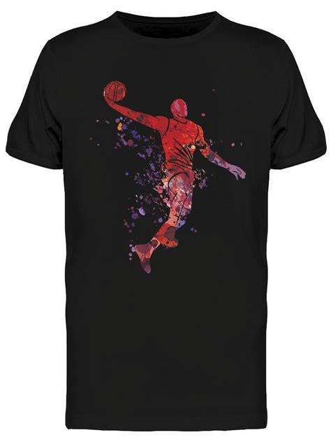 Smartprints Mens Graphic Tee Black - Fading Basketball Player 100% ...