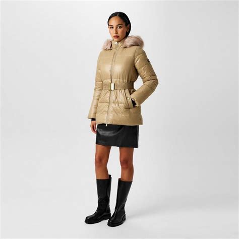 Barbour International Women's Saskia Faux Fur Hood Long Sleeve Short ...