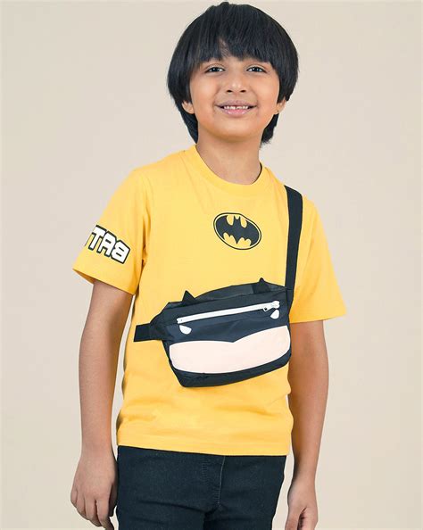 Batman Printed Regular Fit Tshirt with Zip Pocket For Boys – Kidsville