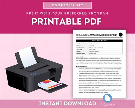 Social Media Manager Job Description Template | ProBizTemplates