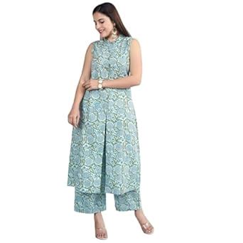 Buy JENY TRENDS Fully Stitched Cotton Blend Kurta Palazzo Set ...