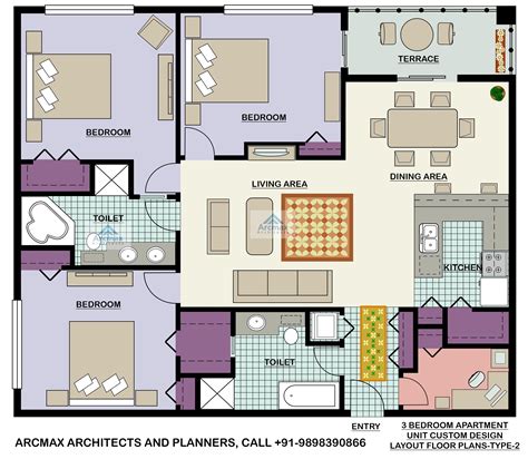 3 Bedroom Apartment Floor Plans India | Floor Roma