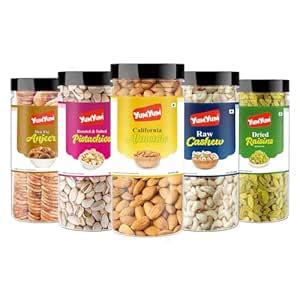 Yum Yum Dry Fig Anjeer, Roasted & Salted Pistachios, California Almonds ...