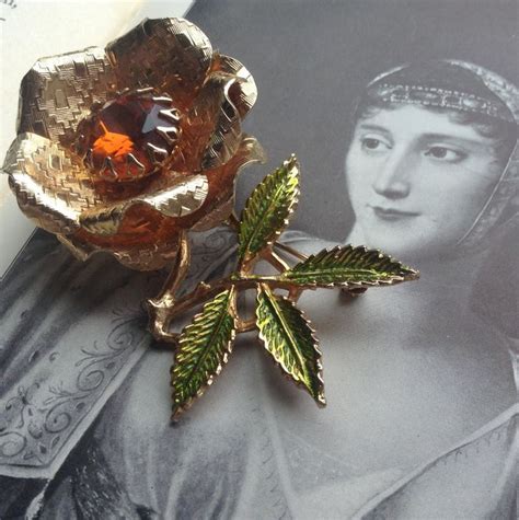 Vintage Sarah Coventry Ember Flower Brooch Design | Flower brooch ...