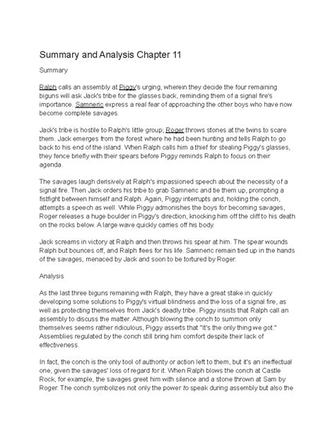 Summary and Analysis Chapter 11 - Samneric express a real fear of ...