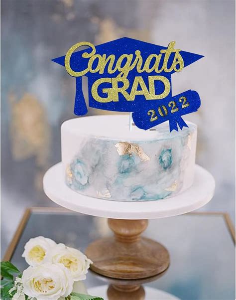 Buy Congrats Grad Cake Topper, 2022 Graduation Cake Topper, Food ...