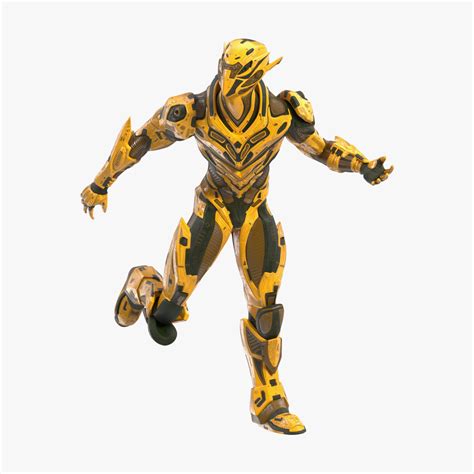 Sci-Fi Combat Robot Yellow Rigged for Cinema 4D 3D | 3D Molier ...