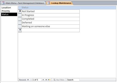 Image result for Access Task Management Database Template