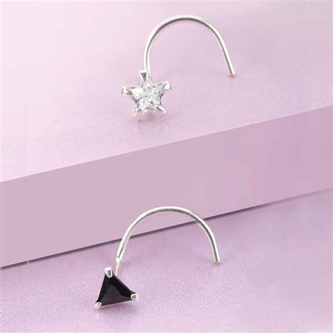 The Geometric Duo 925 Silver Nose Pin Set - Valentine's Gift – Zavya