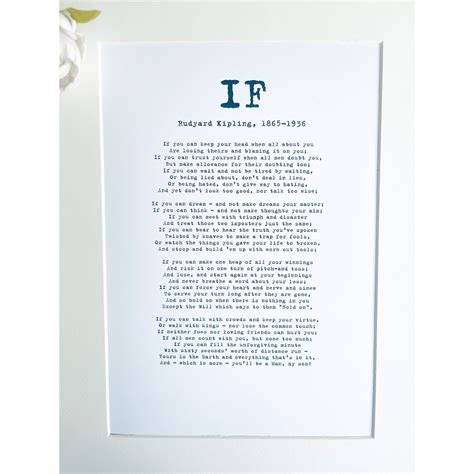 If Poem. Art Print. Digital Download. Rudyard Kipling. - Etsy
