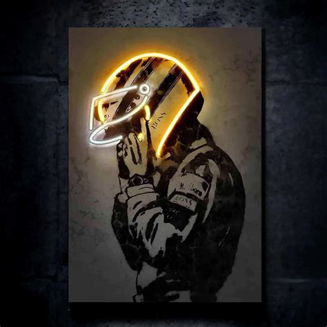 F1 Racing Cars Driver Neon LED Metal Frame â High-Speed Motorsport A ...