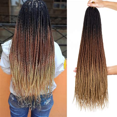 Buy Samtress Crochet Hair 24 Inch Box Braids 8 Packs 3 Tone Ombre ...