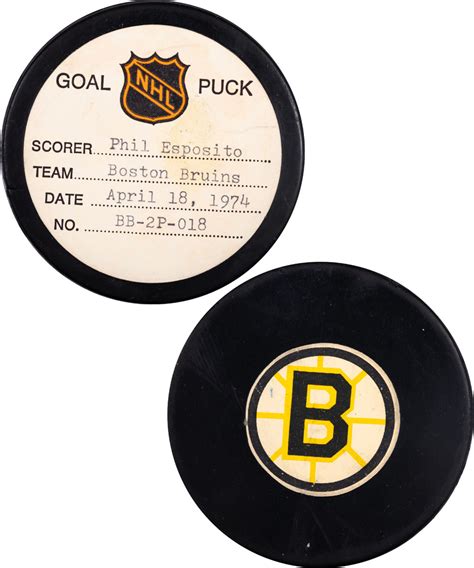 Lot Detail - Phil Esposito’s Boston Bruins April 18th 1974 Playoff Goal ...