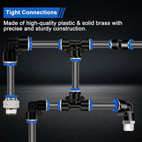 Buy Daptemn Push To Connect Fittings, 40PCS Air Line Fittings Quick ...