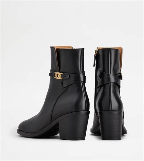 Woman BLACK Ankle Boots in Leather XXW28L0IP60GOC41MB999 | Tods