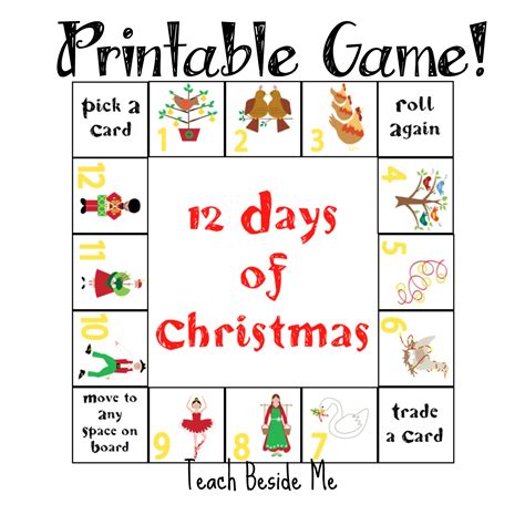 12 Days Of Christmas Game Free Printable