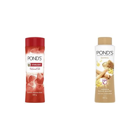 Buy Pond's Starlight Talc 300g And POND'S Sandal Radiance Talcum Powder ...