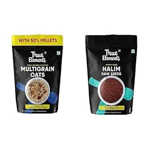 True Elements Multigrain Oats 500g - Goodness of Rolled Oats & 50% ...