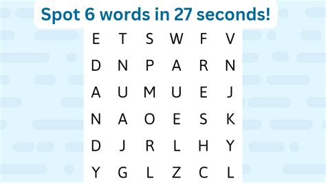 Word Search Puzzle: Can you spot 6 words hidden in the puzzle in 27 ...