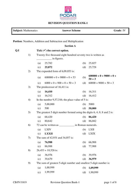 Image result for Question Bank Class 4 Math