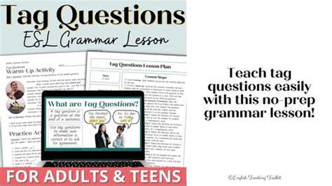 Image result for ESL Question Tags Grammar Lesson Plan