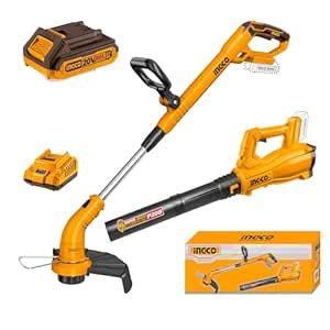 INGCO 2 pcs combo kit, Cordless grass trimmer and cordless blower ...