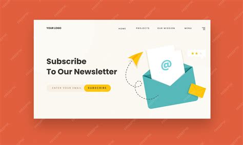 Premium Vector | Subscribe To Our Newsletter Based Landing Page With ...