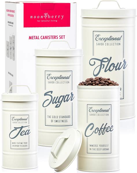 Amazon.com: noonberry Canisters for Kitchen Counter, Set of 4 ...