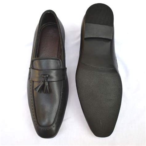 Buy Shell Leather Accessories & Company Men's Black Loafers with Side ...