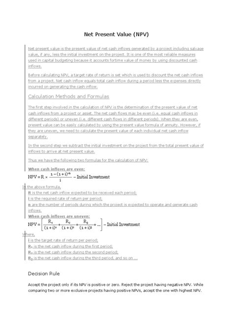 Net Present Value Calculation Process 的图像结果
