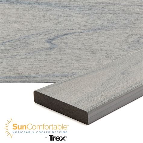 Trex Transcend Lineage 1-in x 6-in x 20-ft Rainier Composite Deck board ...