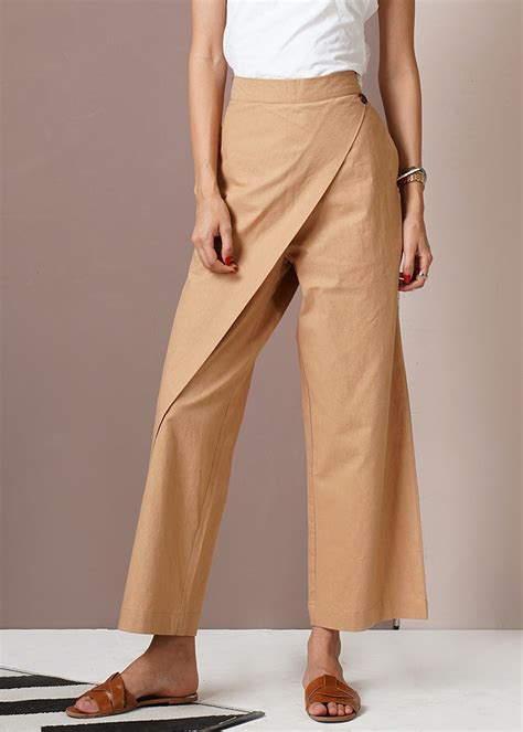 Get Beige Crossover Pants at ₹ 1750 | LBB Shop