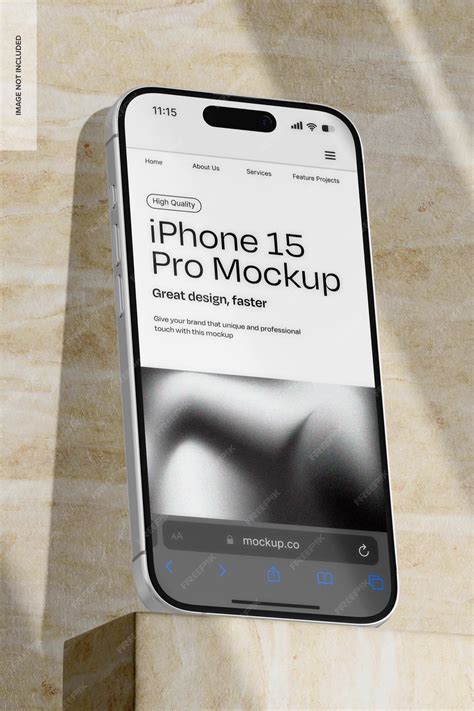 Premium PSD | White iphone 15 pro mockup