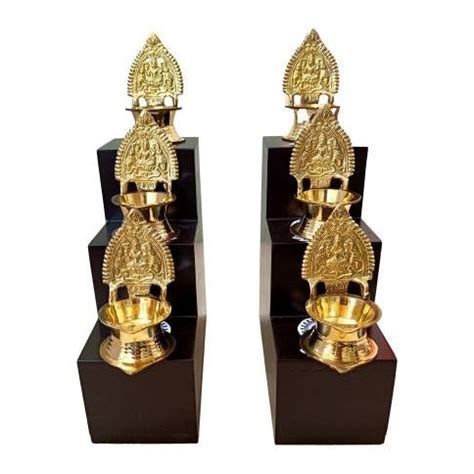Kerala Wooden 3 Steps Deep Stand Black Finish Villaku Padi Set size 7 ...