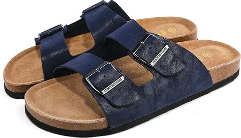 Buy PercyButtons Mens Arizona Soft Cork Footbed Leather Sandals Arch ...