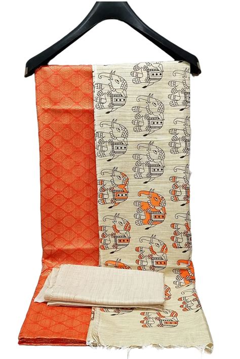 HAIDER ALI AND SONS Cotton Silk Handcrafted Screen Print Dupatta ...