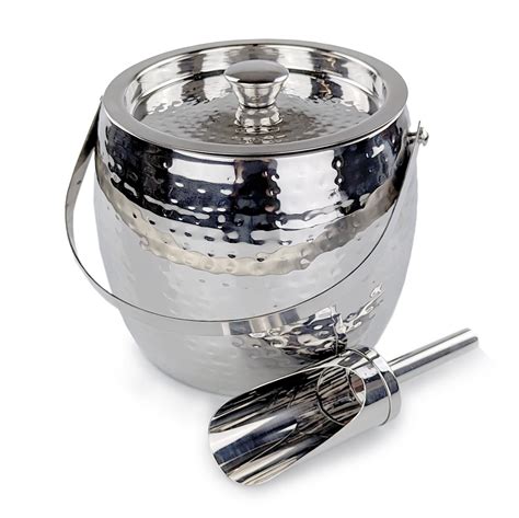 BREKX Insulated Mini Iceberg Ice Bucket with Lid & Scoop, Stainless ...